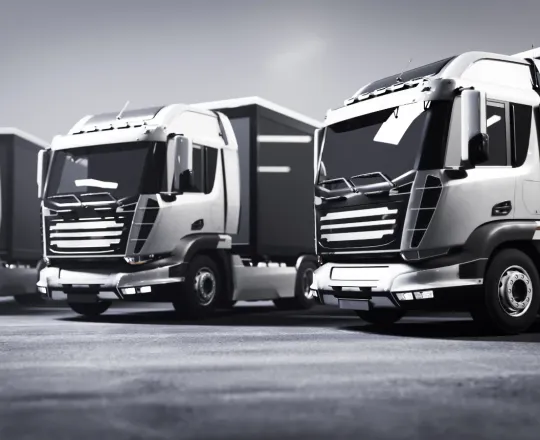Fleet of heavy commercial trucks in service