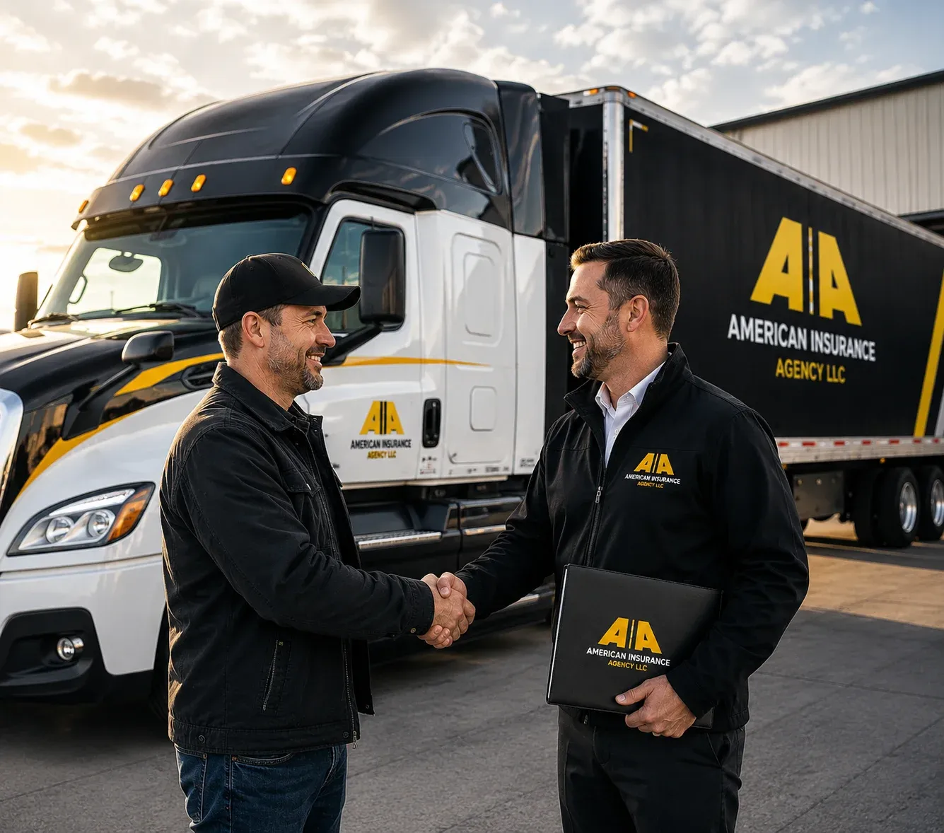 Insurance professional supporting a trucking customer
