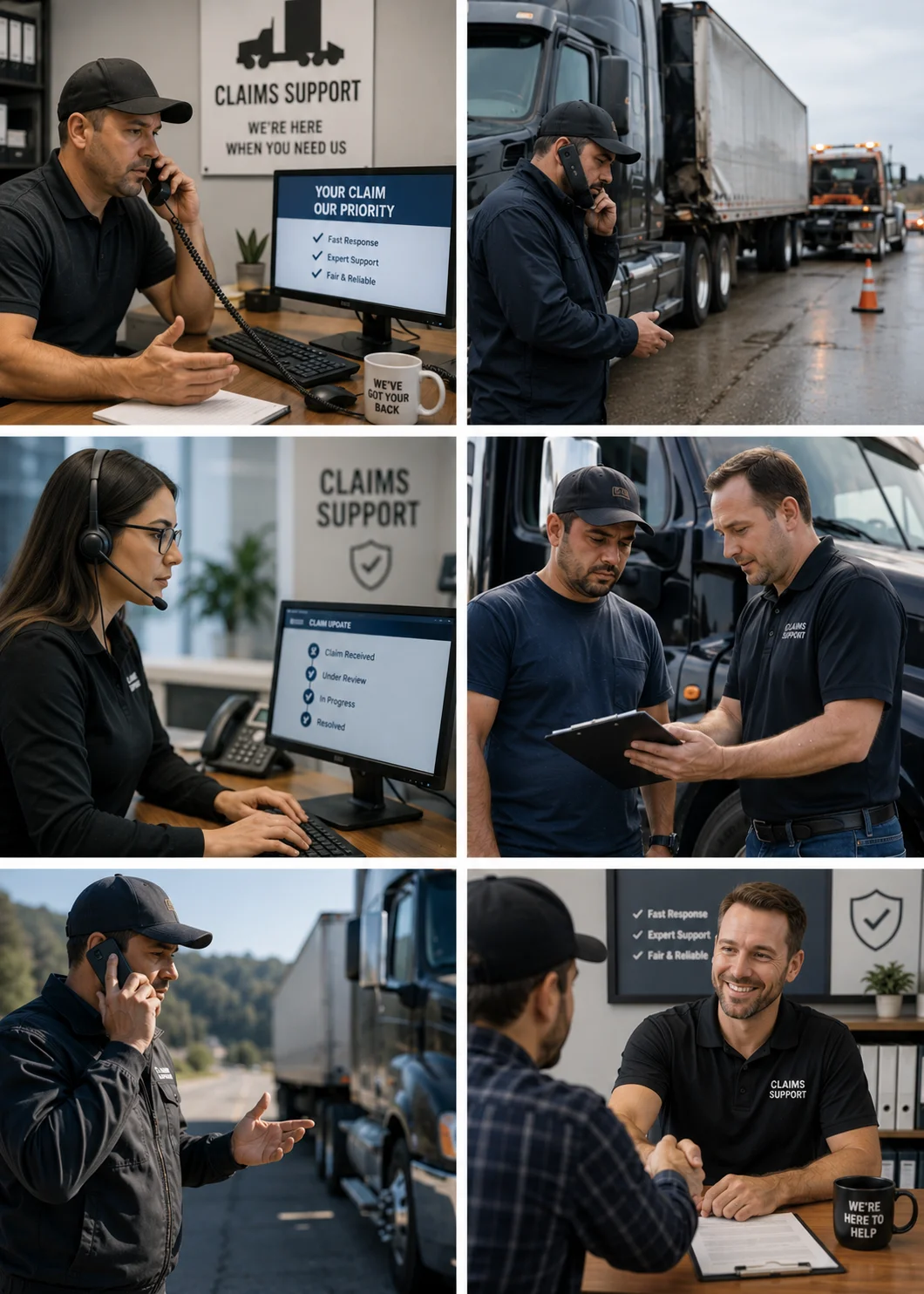 Fast claims support and commercial truck insurance specialist services