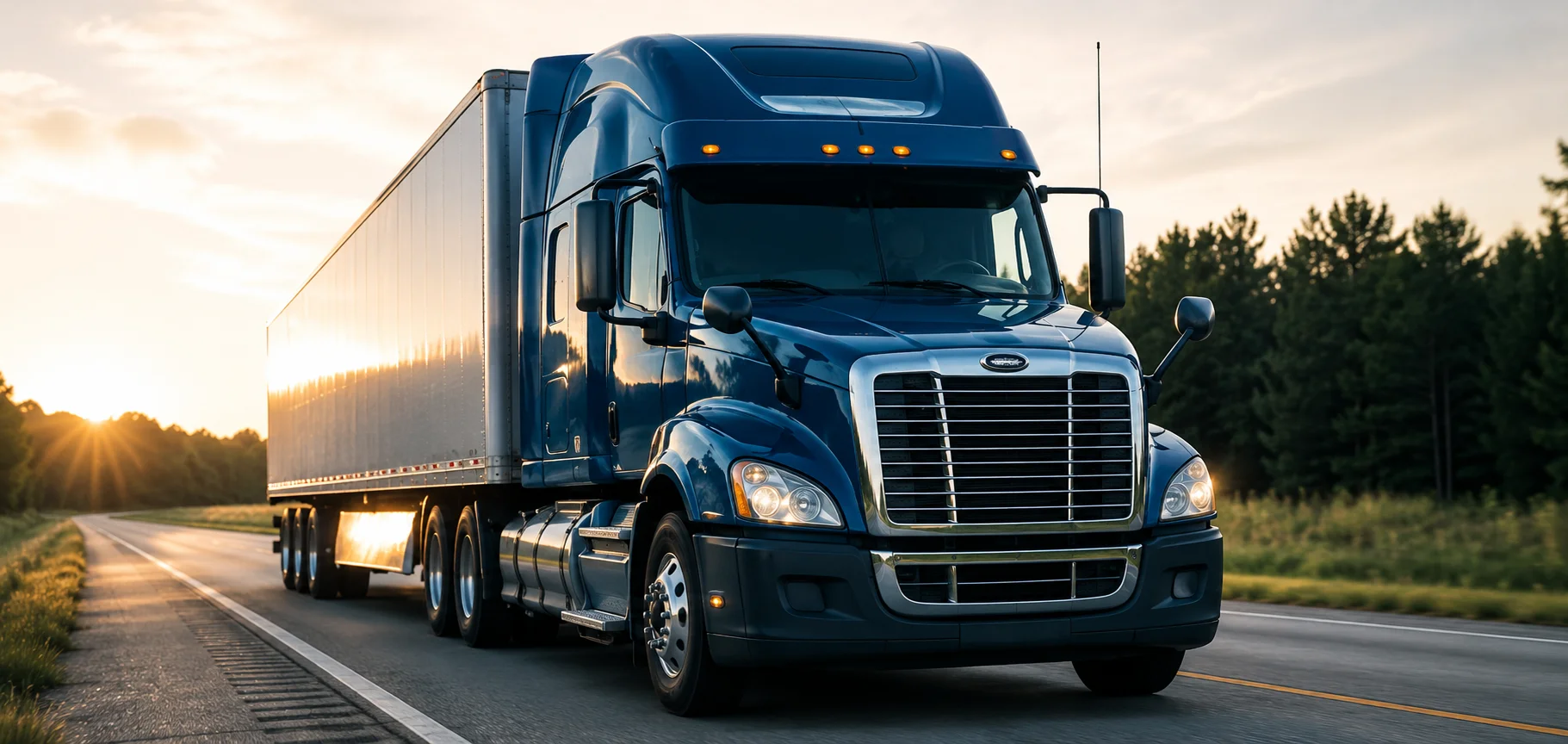 Fleet of semi trucks insured by American Insurance Agency